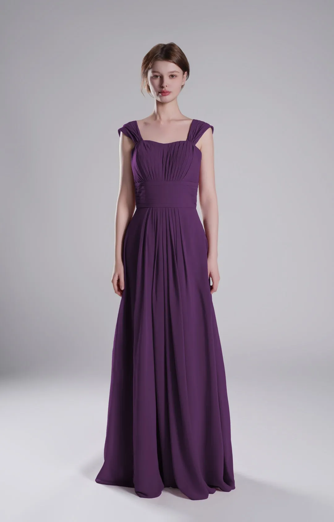 Sculpted Shoulders Pleated High Waist Dresses