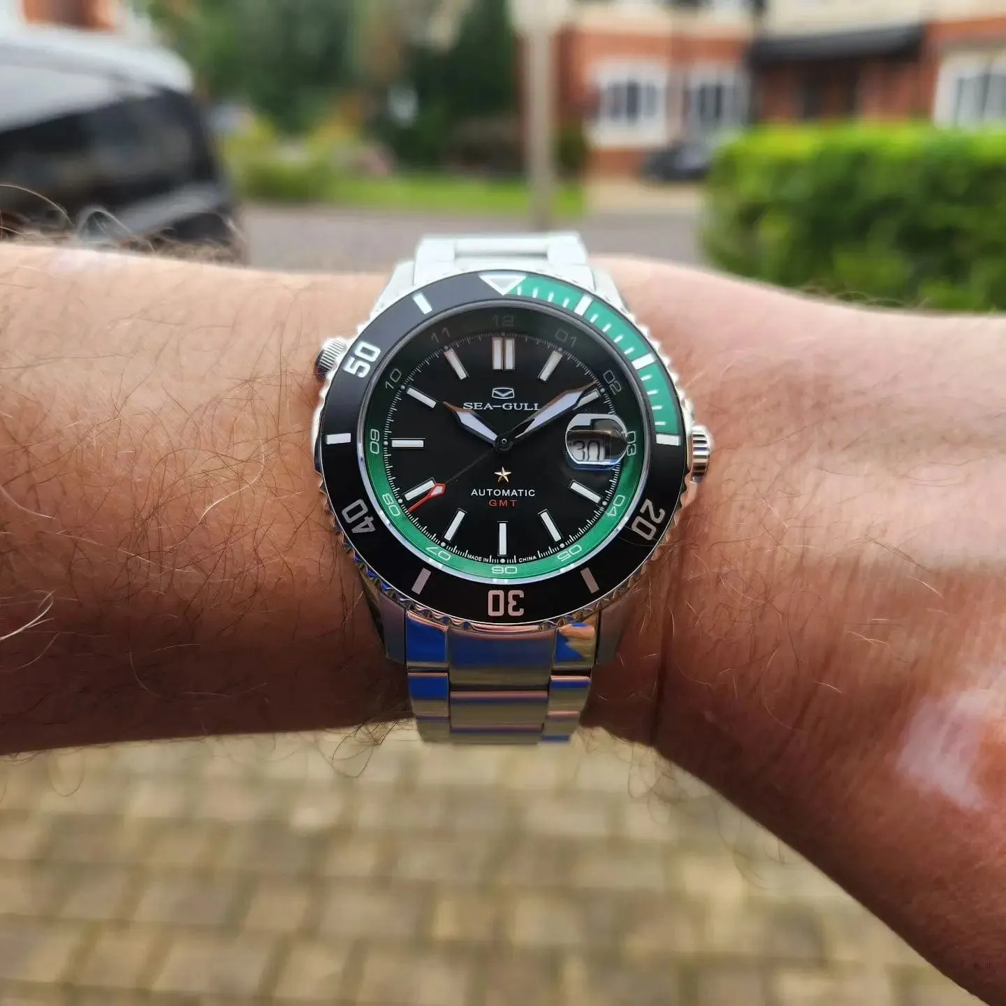 Sea- Gull Original Official World Famous  Man's Luxury Ocean Star Dual Time Zone Wristwatch Sport 200 Diving Waterproof Automatic Movement