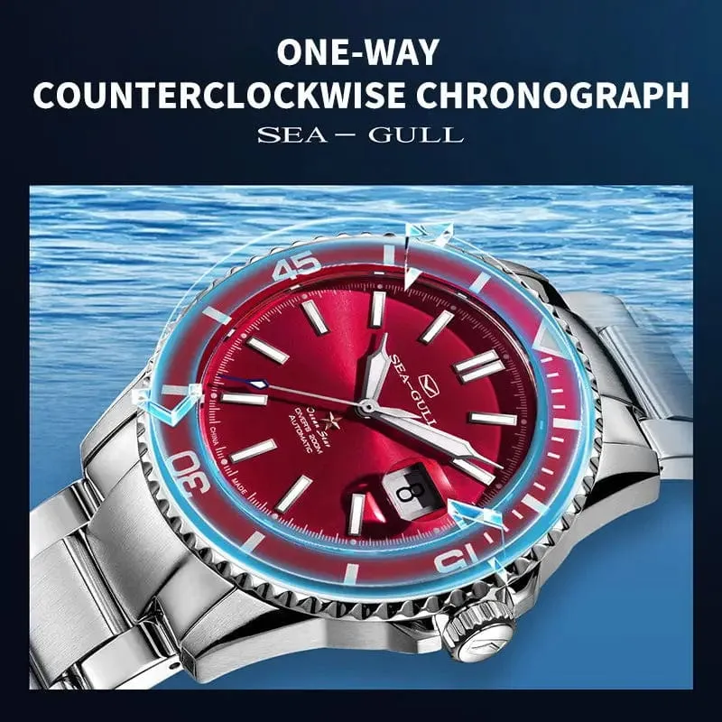 Sea- Gull Original Official World Famous  Man's Luxury Ocean Star Luminous  Wristwatch Sport 20Bar Diving Waterproof Automatic Movement
