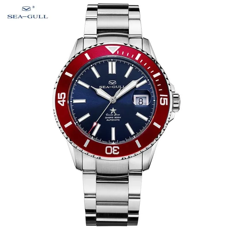 Sea- Gull Original Official World Famous  Man's Luxury Ocean Star Luminous  Wristwatch Sport 20Bar Diving Waterproof Automatic Movement
