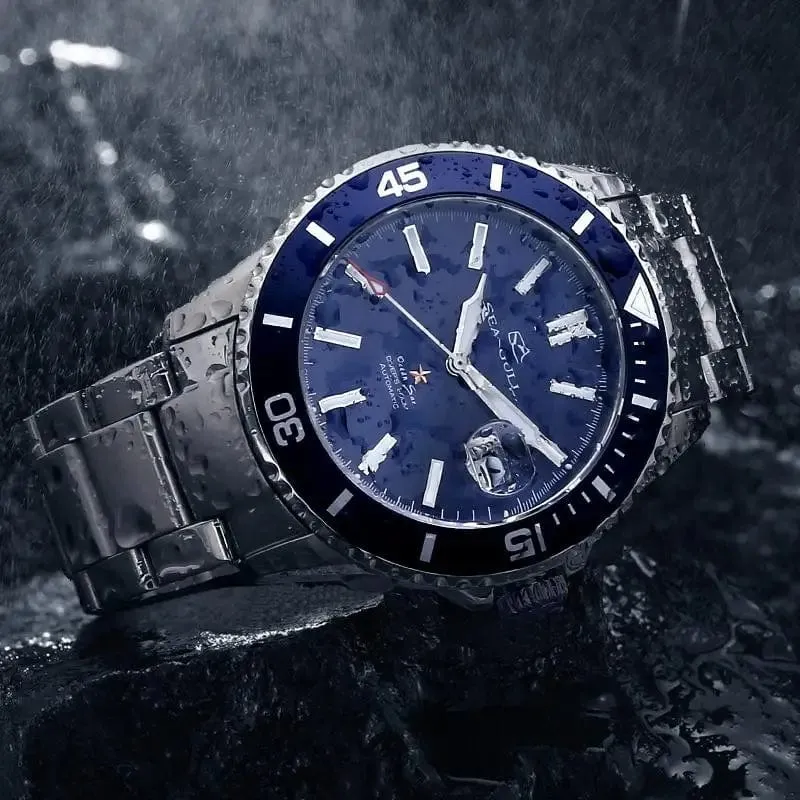 Sea- Gull Original Official World Famouse  Man's Luxury Wrist Sport 200m Diving Waterproof Watch Automatic Movement