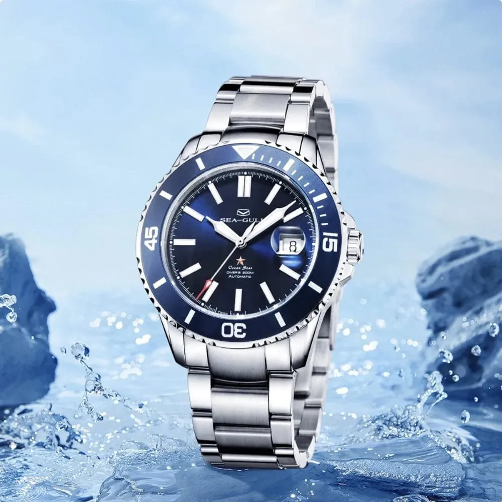 Sea- Gull Original Official World Famouse  Man's Luxury Wrist Sport 200m Diving Waterproof Watch Automatic Movement