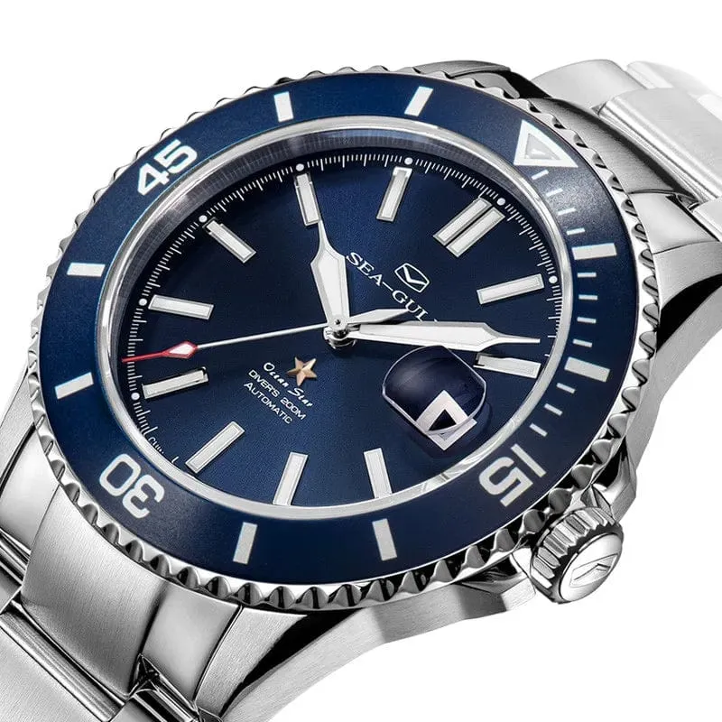 Sea- Gull Original Official World Famouse  Man's Luxury Wrist Sport 200m Diving Waterproof Watch Automatic Movement