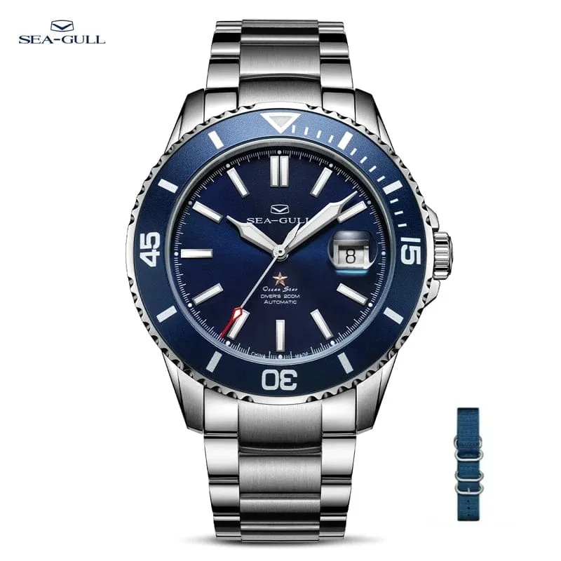 Sea- Gull Original Official World Famouse  Man's Luxury Wrist Sport 200m Diving Waterproof Watch Automatic Movement