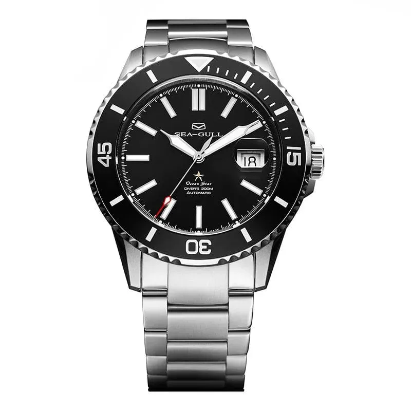 Sea- Gull Original Official World Famouse  Man's Luxury Wrist Sport 200m Diving Waterproof Watch Automatic Movement
