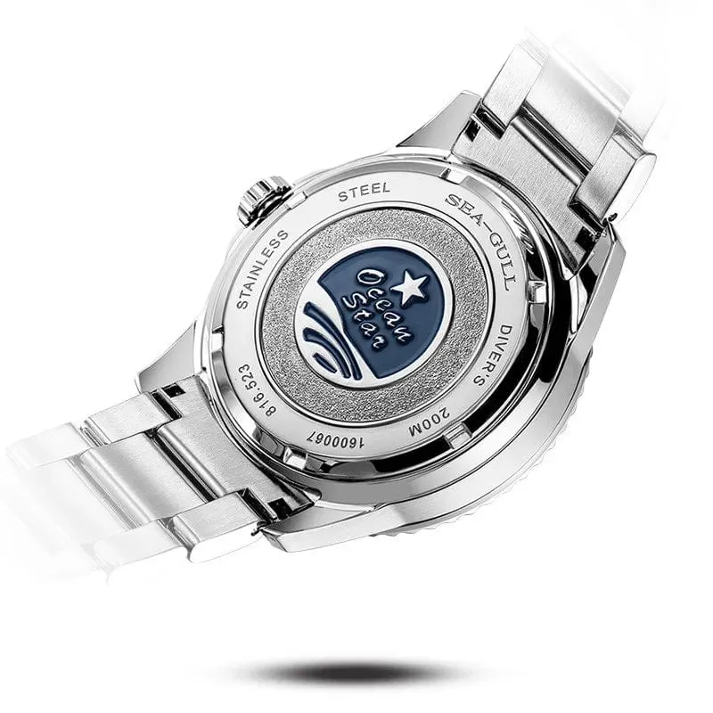 Sea- Gull Original Official World Famouse  Man's Luxury Wrist Sport 200m Diving Waterproof Watch Automatic Movement