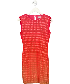 Self Portrait Orange Ombre Rhinestone Dress UK S