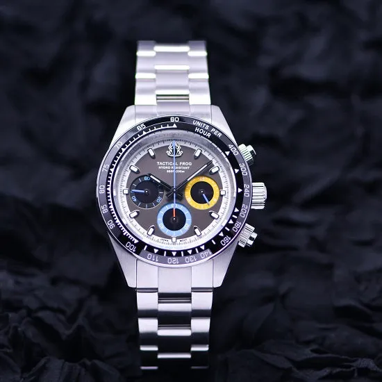 Tactical Frog Divers Paradise 200 Meters Waterproof Chronograph Solar Quartz Seiko VS75B Movement Sapphire Luminous Sport Wrist Watch For Man
