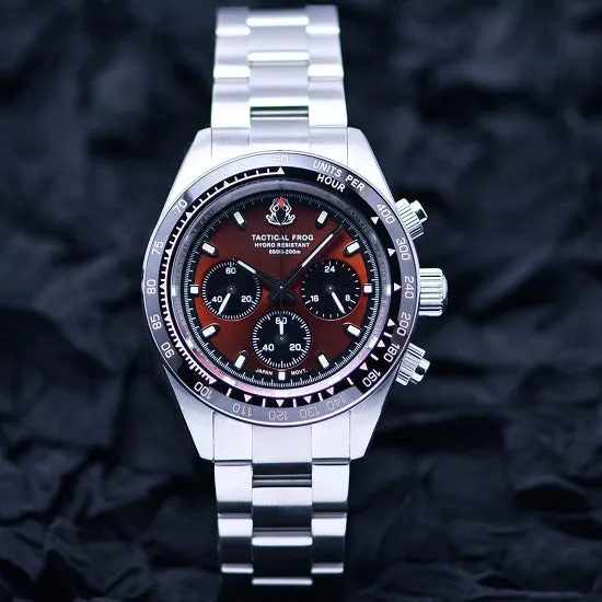 Tactical Frog Divers Paradise 200 Meters Waterproof Chronograph Solar Quartz Seiko VS75B Movement Sapphire Luminous Sport Wrist Watch For Man