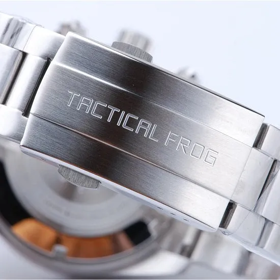 Tactical Frog Divers Paradise 200 Meters Waterproof Chronograph Solar Quartz Seiko VS75B Movement Sapphire Luminous Sport Wrist Watch For Man