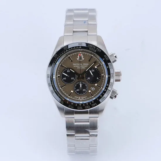 Tactical Frog Divers Paradise 200 Meters Waterproof Chronograph Solar Quartz Seiko VS75B Movement Sapphire Luminous Sport Wrist Watch For Man