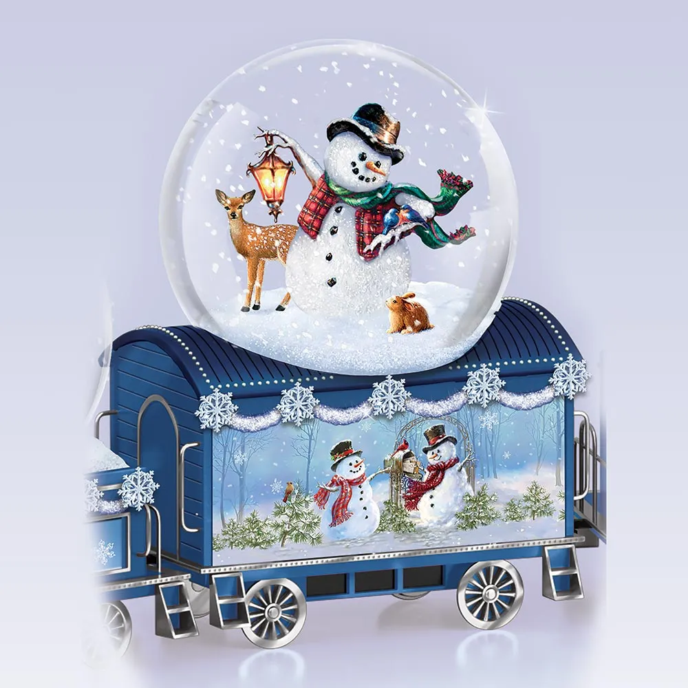 The Bradford Exchange Musical Snowglobe Train Collection: Sharing Christmas Joy Musical Snowglobe Train Issue #3 Christmas Decoration by Dona Gelsinger 4-inches