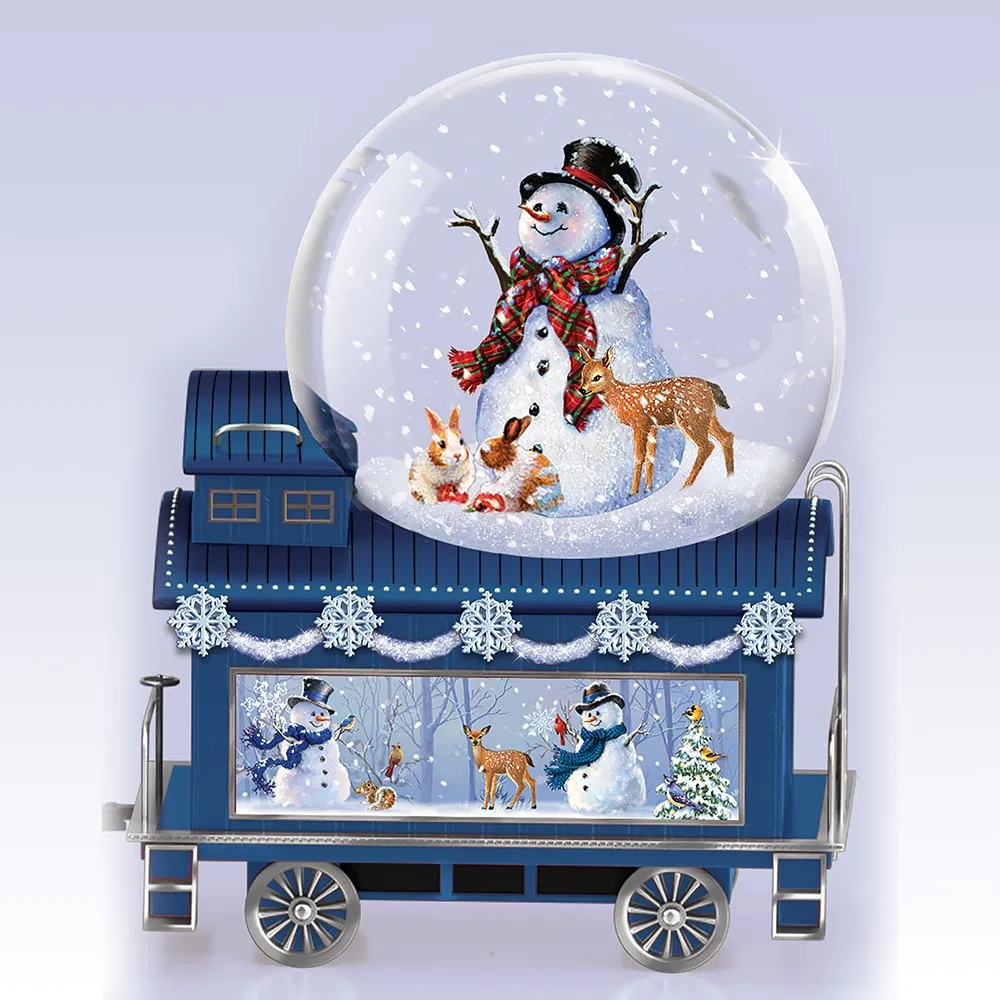 The Bradford Exchange Musical Snowglobe Train Collection: Snowglobe Train Issue #5 Christmas Decoration by Dona Gelsinger 4-inches