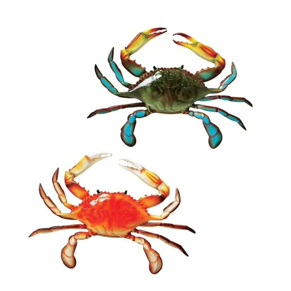 Tropical Crabs Wall Sculptures: Set of Two