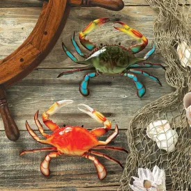 Tropical Crabs Wall Sculptures: Set of Two