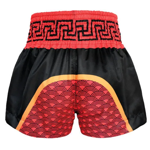 TUFF Chinese Dragon Muay Thai Boxing Shorts - Black/Red