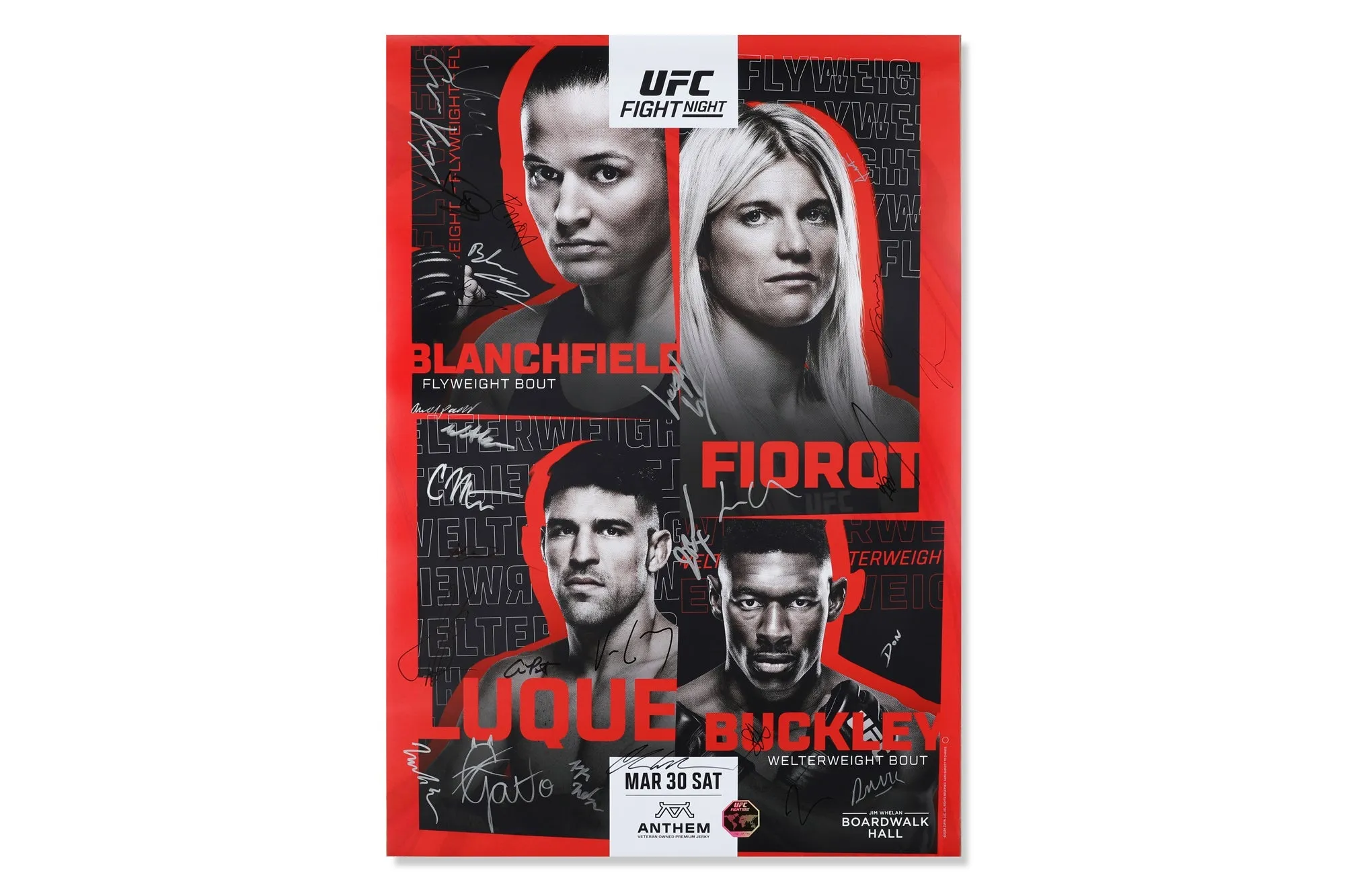 UFC Fight Night: Blanchfield vs Fiorot Autographed Event Poster