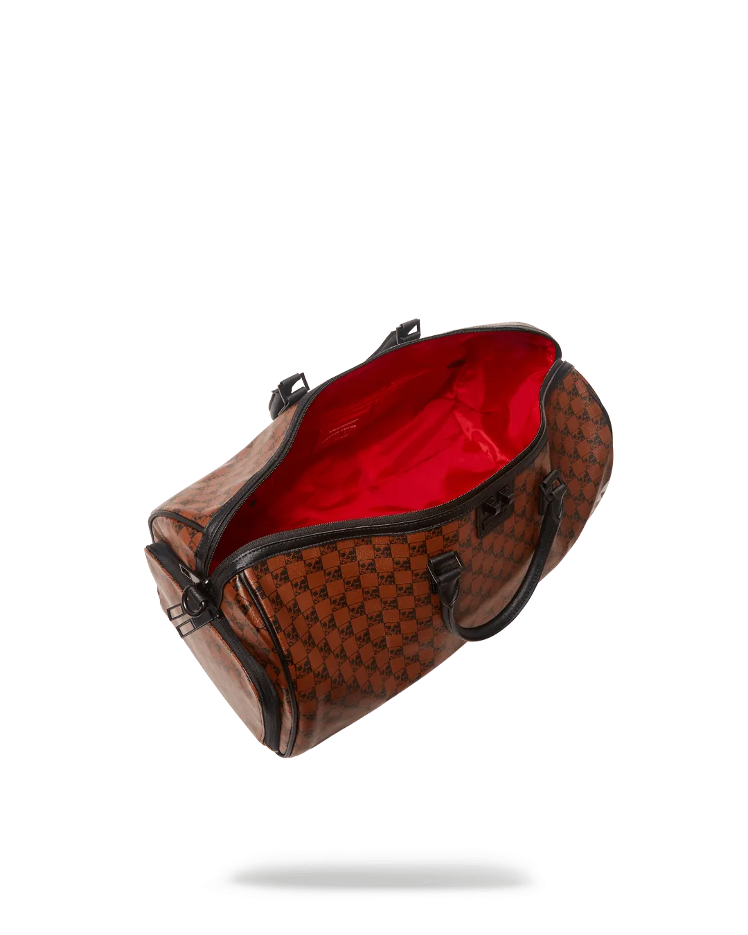 UNISEX SPRAYGROUND LIMITED EDITION SHARKS & SKULLS DUFFLE BAG BROWN