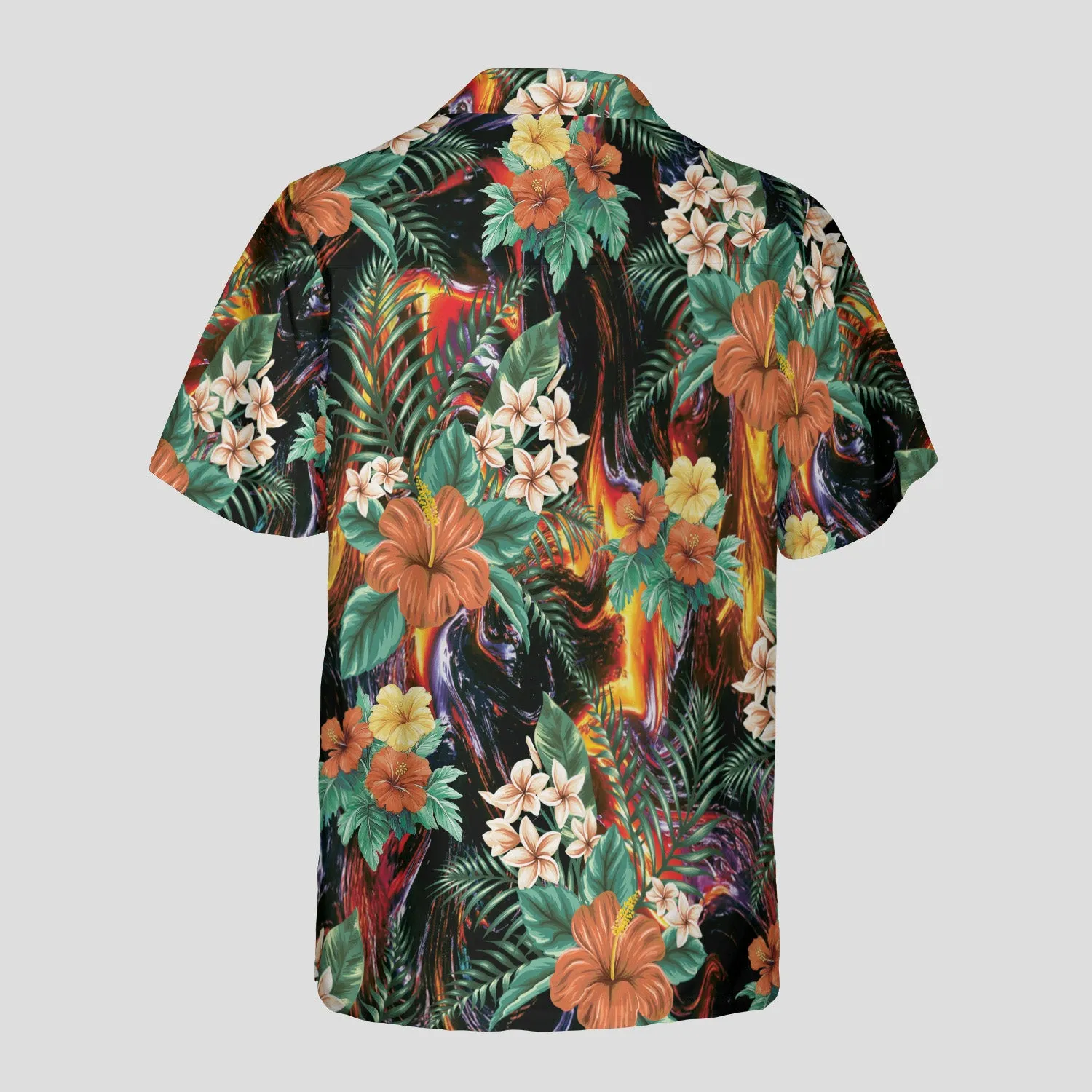 Volcanic Hibiscus Hawaiian Shirt for Men, Tropical Floral Aloha Shirt, Bold Island Vacation Shirt