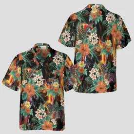Volcanic Hibiscus Hawaiian Shirt for Men, Tropical Floral Aloha Shirt, Bold Island Vacation Shirt