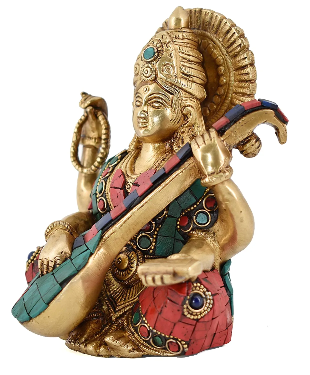 White Whale Brass Lord Krishna Stand Idol Statue Home Decor Figurine