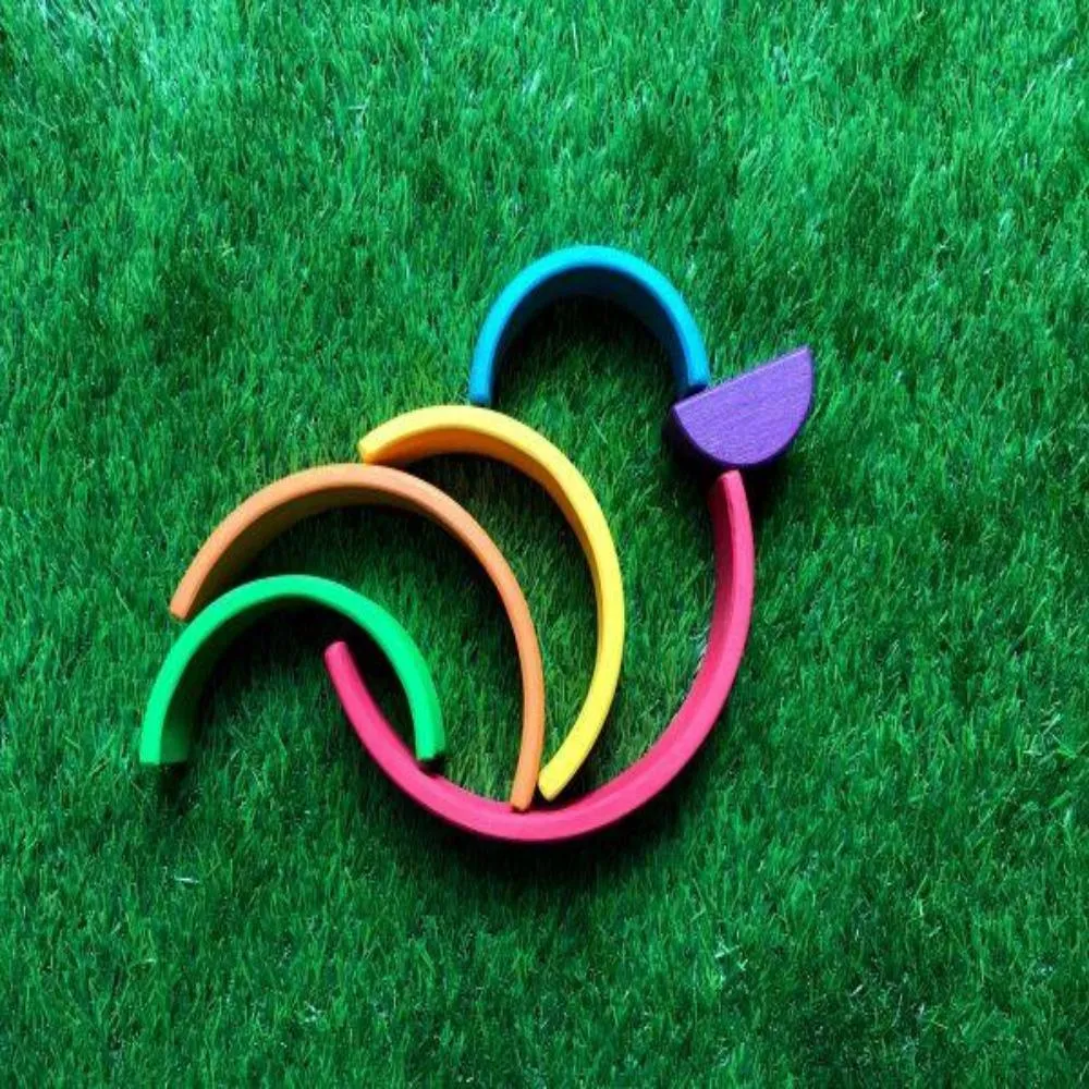 Wooden Rainbow Stacker 7 Piece