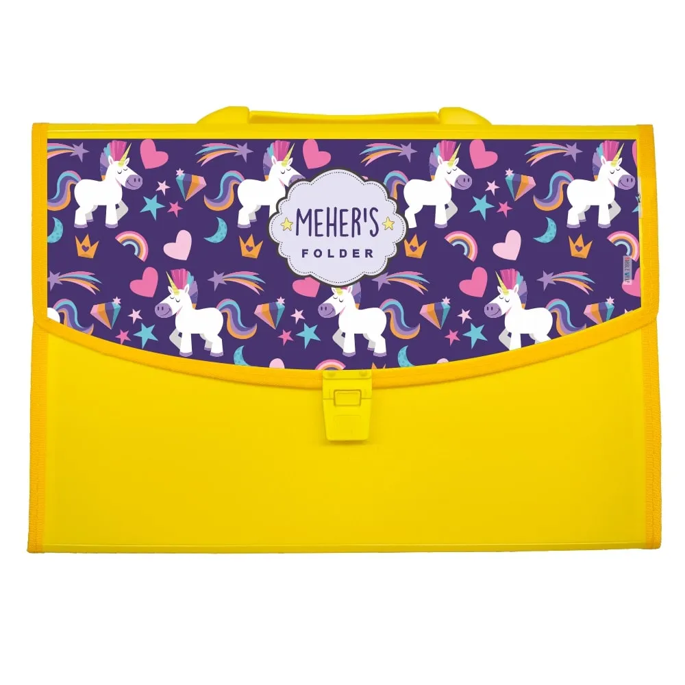 Yellow Folder - Magical Unicorn